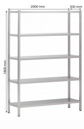 Inox rek 5 niveaus...