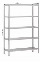 Inox rek 5 niveaus...