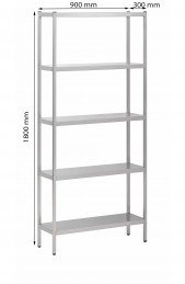 Inox rek 5 niveaus...